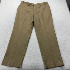 Lauren Ralph Lauren Mens Wool Dress Pants Tan Flat Front Classic Fit 38x30