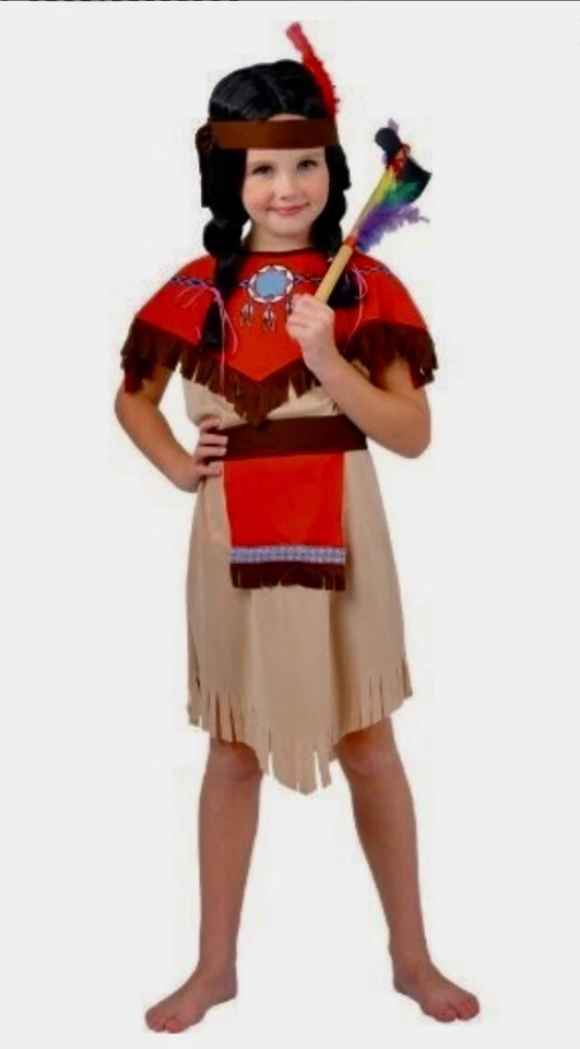 World Book Day Native Indian Girl Fancy Dress. Dress/Belt/Headband Age 8-10 New - Image 2 of 4