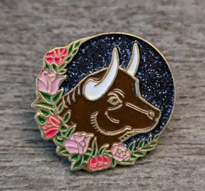   ''Take The Bull By The Horns'' Lapel Pin By Farm Girl Flowers From Cosmic Crate