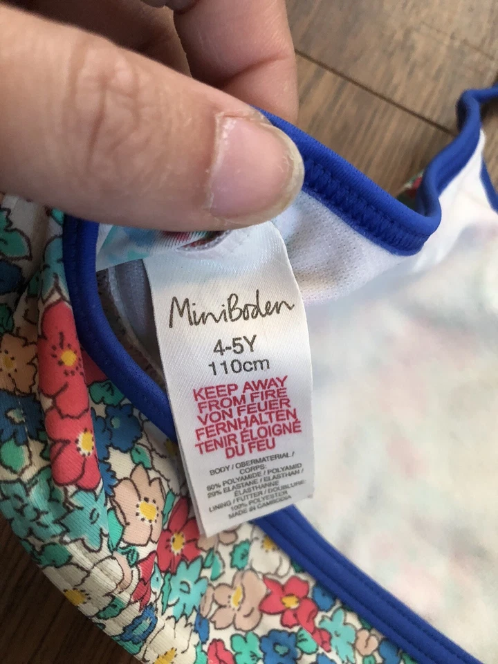 Mini Boden Girls Red White Blue Floral Bikini halter - Image 3 of 4