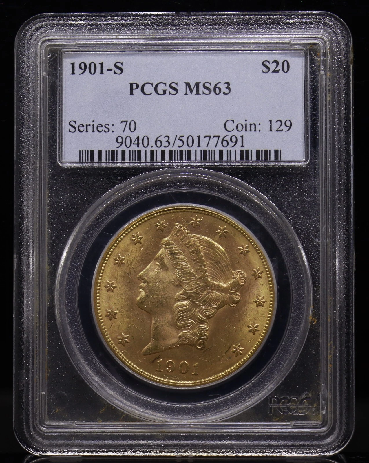 1901-S G$20 Liberty Gold Coin PCGS MS63