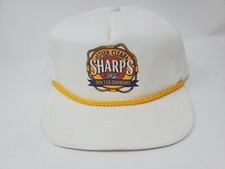 Vintage Miller Sharp's White Snapback Hat Cap USA Made