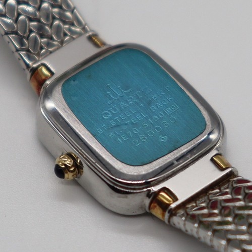 【Seiko】New battery Seiko Credor 1E70-5130 Quartz 10P Diamond 18KT+SS Square - Picture 7 of 8