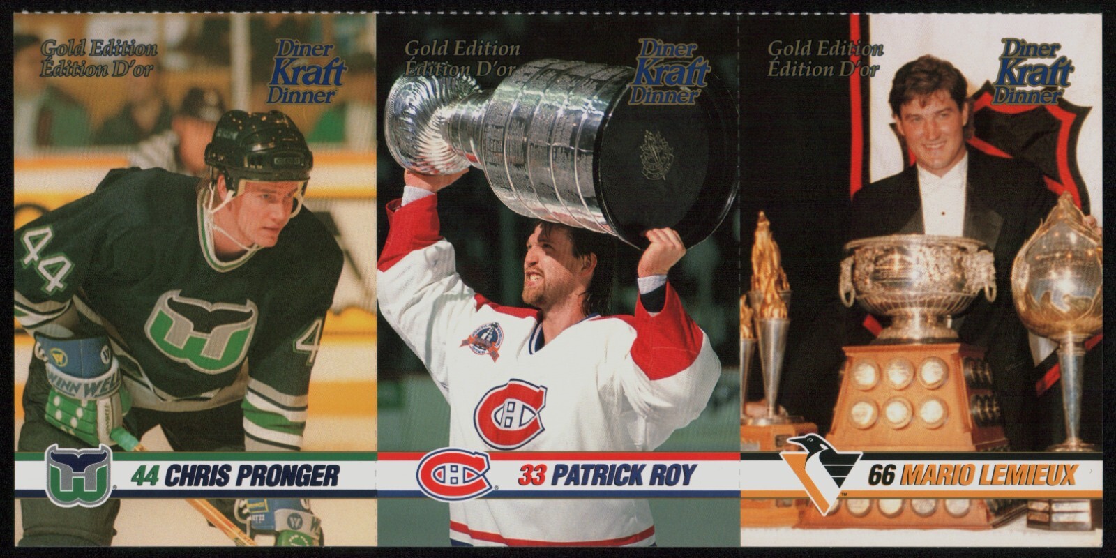 1993 Kraft Dinner Gold Edition Hockey Cards Sheets of 2x3 Uncut Photos (500344)