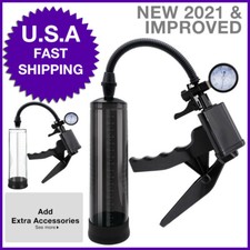 8" Male Vacuum Penis Pump Advanced Pistol Grip - Enlarger Enhancement Extender