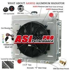 3 ROW Aluminum Radiator Shroud Fan For 1969-1970 Ford Mustang 1970-1977 Maverick