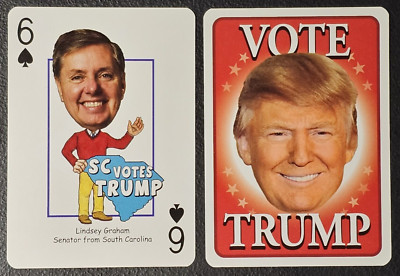 Lindsey Graham South Carolina 6 of Spades Vote Trump for President Playing Card