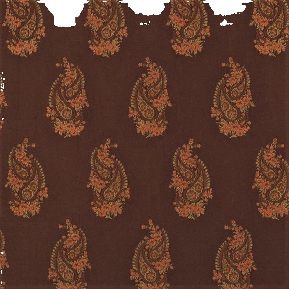 Géneros artesanales Floral Marrón de seda