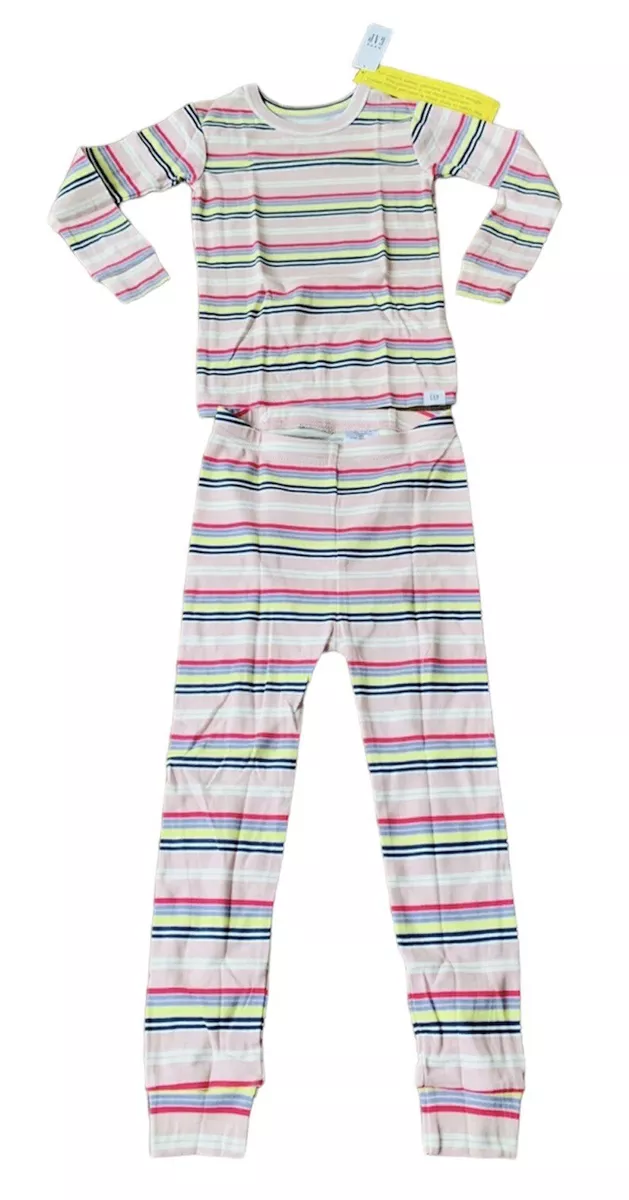 BABY GAP GIRLS PAJAMAS SET PANTS Size 3T Long Sleeve Pink Striped NEW