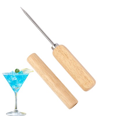 Eispickel Pick-Tool zum Brechen von Eis. Eispickel aus Edelstahl mit Holzgriff