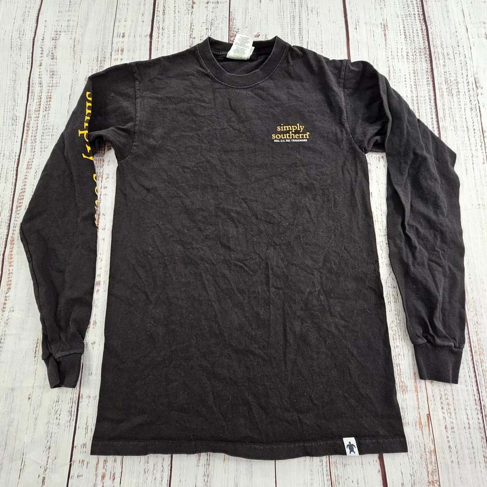 Camiseta Let Line Shine Out of Darkness Simply Southern Negra Manga Larga Para Hombre S Foto 2 de 4