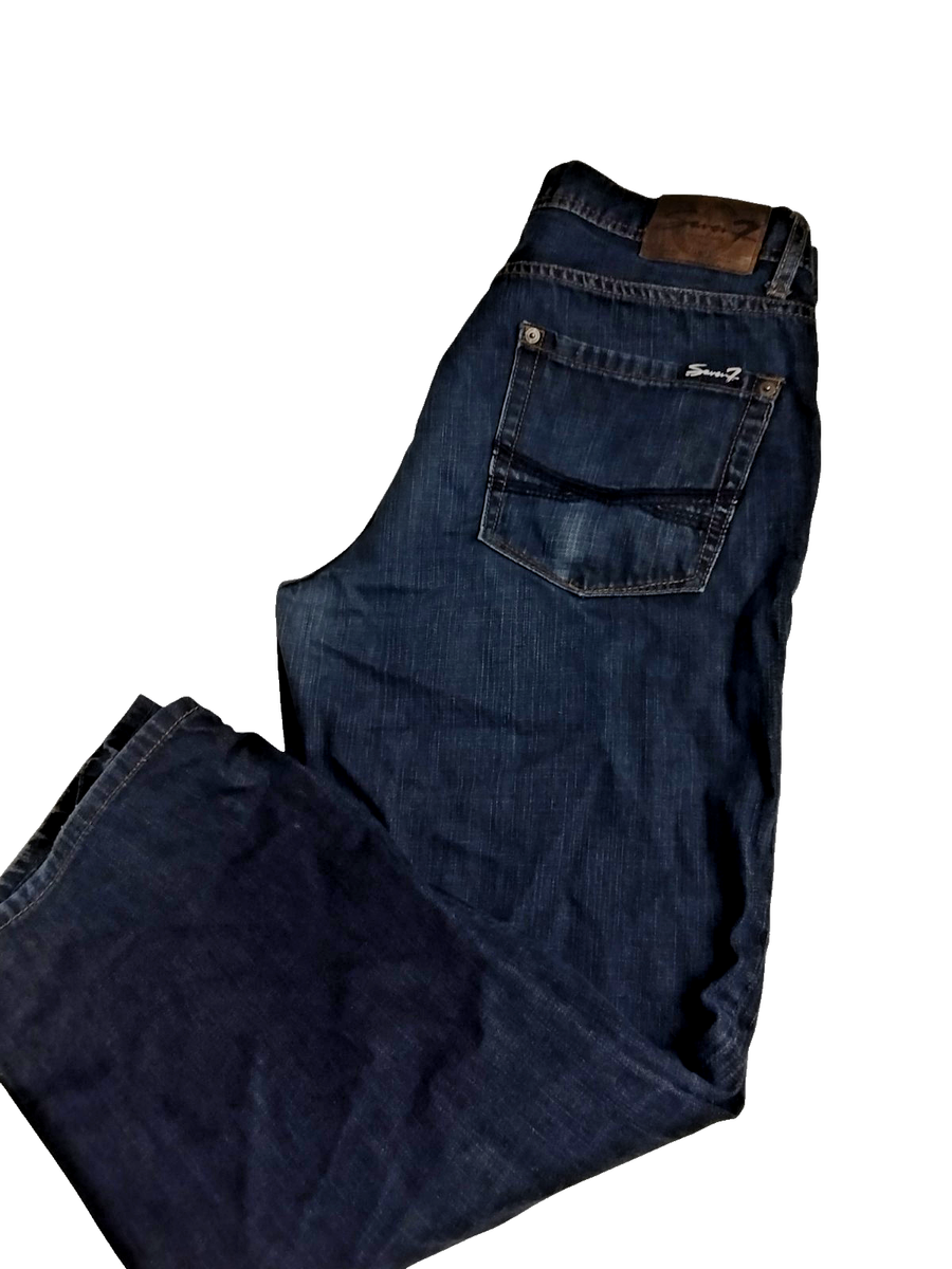 seven jeans Men's 36X30 Blue Straigth Fit Dark Wash