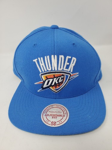 Oklahoma City Thunder Mitchell & Ness Gorra Azul Lana Snapback Nueva - Imagen 1 de 6