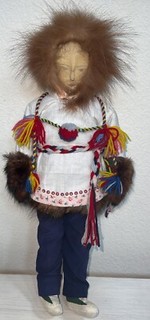 Rare Vintage 1950/60s Handmade Inuit/Eskimo Doll with Assorted Real Fur/Leather