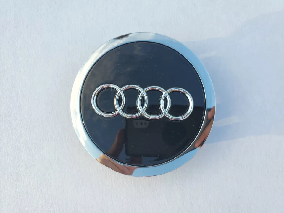 Set(4pcs) Audi 69MM Blac Chrome Wheel Rim Center Hub Caps Replacement 4B0601170A Foto 4 de 4