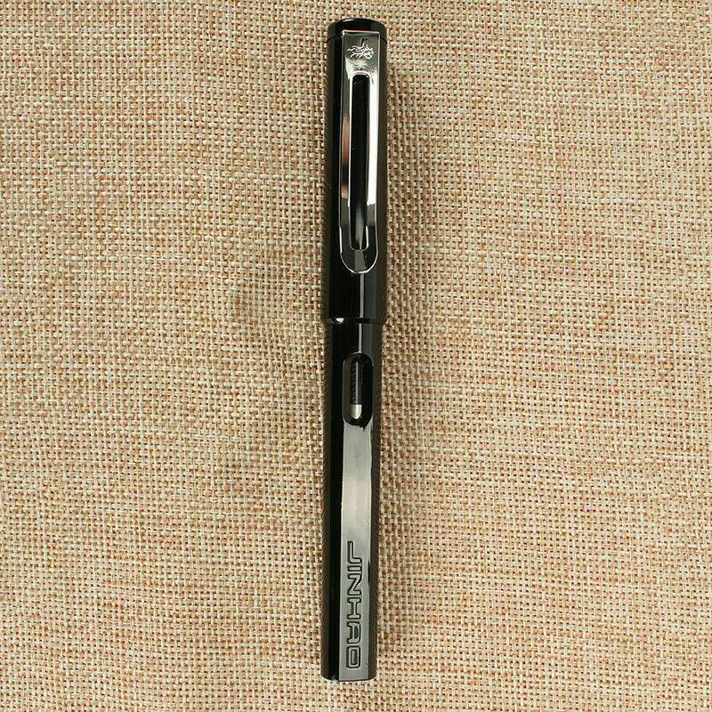 Jinhao 599A Black Medium Nib Fountain Pen Silver Trim 2022 Best ьω {ξ