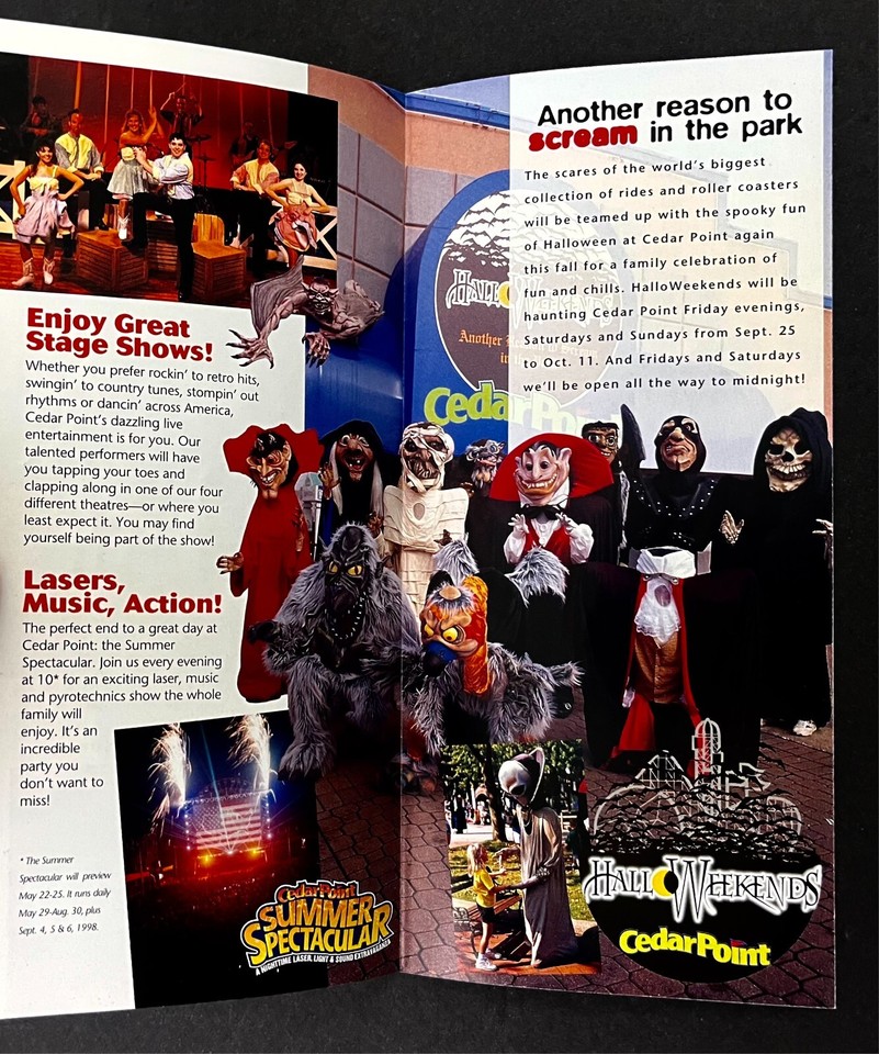 1989 Sandusky OH Cedar Point Amusement Park Shows Rides Vintage Travel