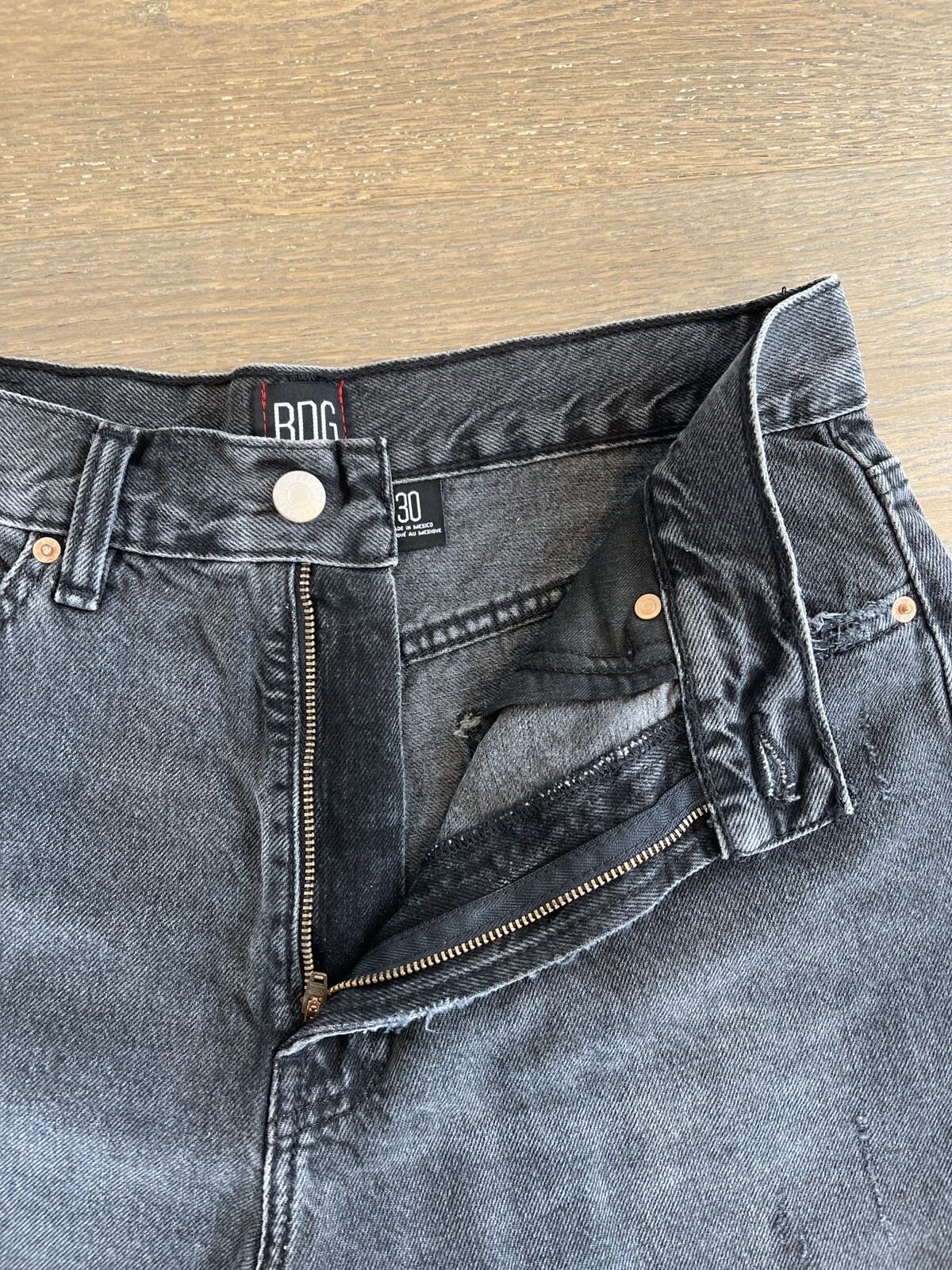 BDG A-Line Black Denim Shorts Size 