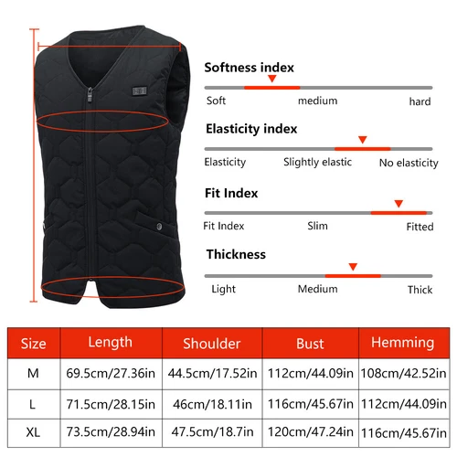 Beheizter Mantel 21 Heizzonen mit 10000mAh Akku Elektroheizung Kapuzenjacke - Bild 15 von 46
