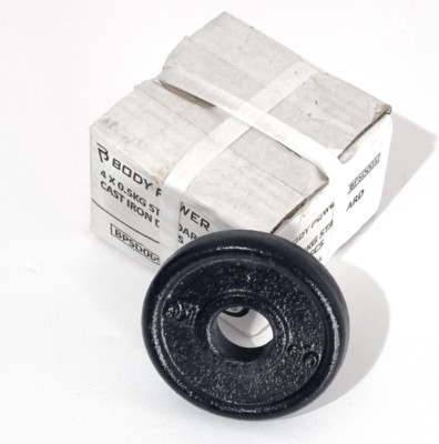 Body Power 4 x 0,5 kg Gusseisen Standard Hantelscheiben - robust & kompakt