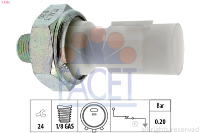 500 021 KW FACET 7.0021 Interruttore di pressione olio M16x1,5, 0,6 bar