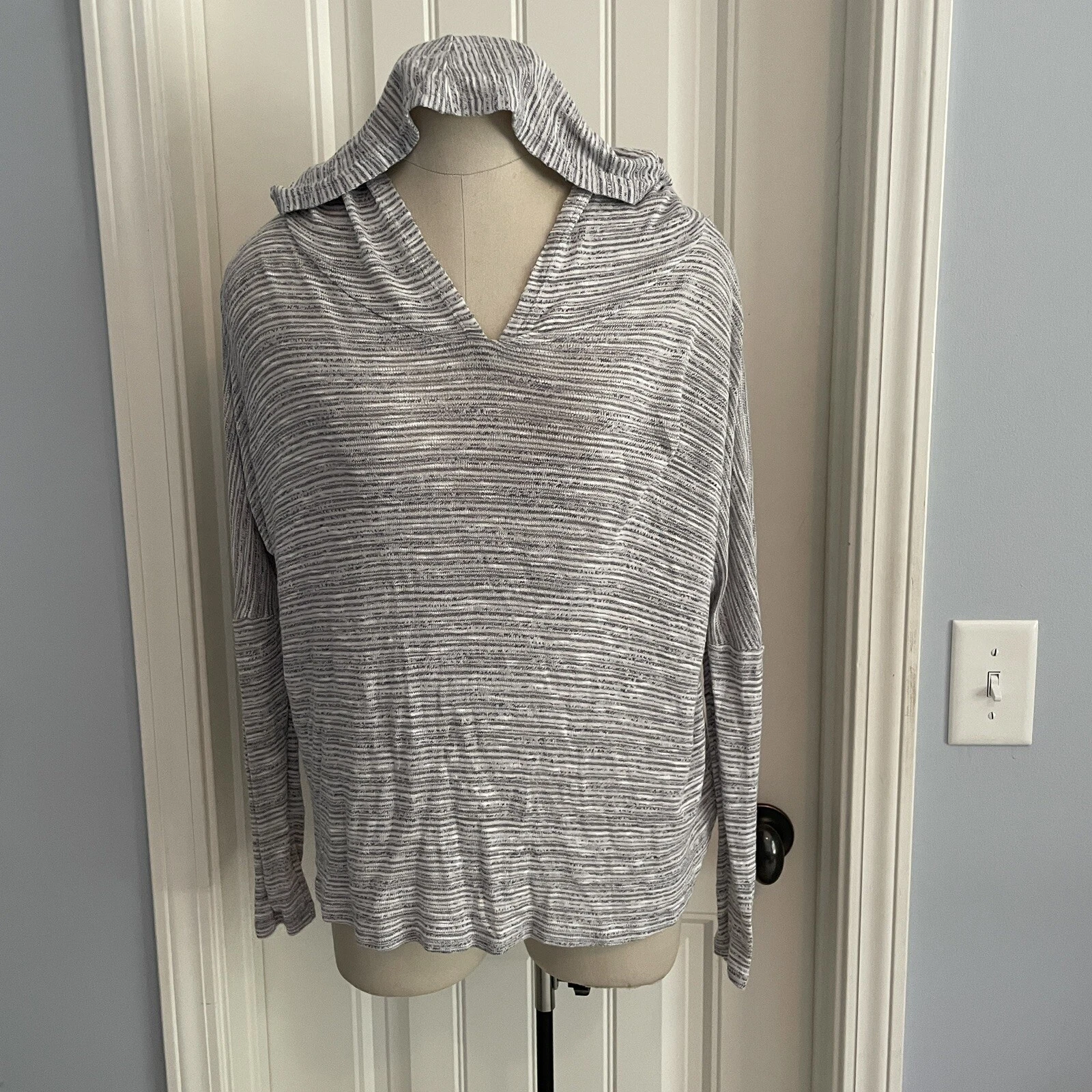 beyond-yoga oversized stripe pullover hoodie
