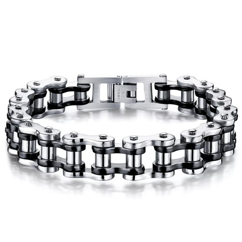 Acciaio Inox Moto Bici Catena Design Bracciale Gioielli Da Uomo Regali - Foto 6 di 6