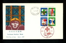 Postal History Japan #1304-1307 FDC National Safety Week Dual 1977 Tokyo