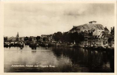 CPA AK AMSTERDAM Amstel mit magerer Brücke. NIEDERLANDE (624305)