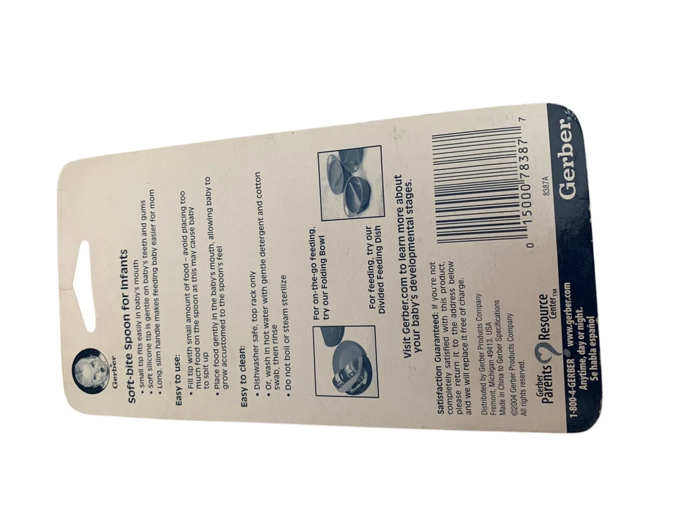 De colección NUEVO SELLADO 2004 Gerber Cucharas Infantiles Silicona Mordida Suave Paquete de 6 Pastel EE. UU. Foto 3 de 4