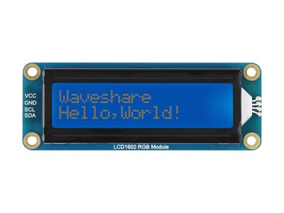 Waveshare LCD1602 RGB Modul, 16x2 LCD, RGB Backlight, 3.3V/5V, I2C