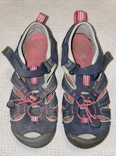 Keen Blue Leather Cross Strap Girls Water Sandals Size Sz 2 M Waterproof River