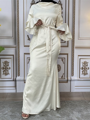 Maxi Vestido de Noche Musulmán Dubai Caftán Vestidos Largos Abaya islámicos - Imagen 20 de 27