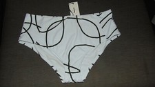 Jasper Conran Bikini Bottoms 'Minimal Lines' High Waisted Style 20 White MixBNWT