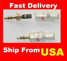 Palic 3.5mm Male Gold Audio Jack/Plug Headphone Cable Adapter Solder Type White