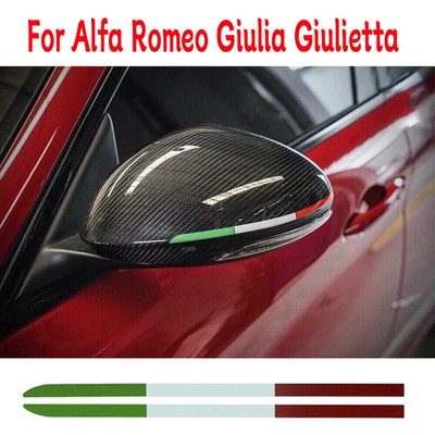 2x For Alfa Romeo Giulia Giulietta Brera 159 Italian Flag Mirror Stickers Decals