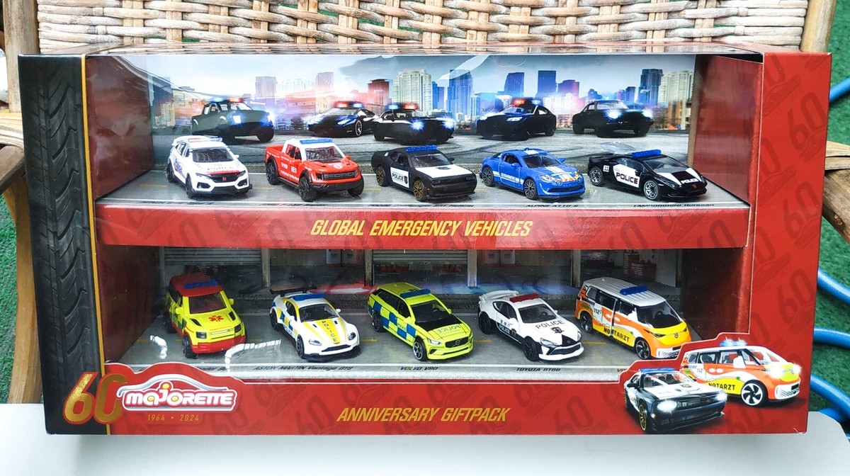 当時物：majoRETTE 他−ブリスターパック ミニカー (27点まとめ出品) Majorette ฺGlobal Emergency Vehicles 60th Anniversary Gift Pack 10