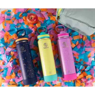 Takeya 22oz Kids' Stainless Steel 2 Color Blue Confetti Insulated Water Bottle