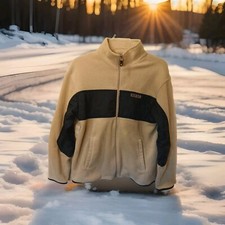 Chaps Mens Full Zip Logo Fleece And Nylon Jacket Size Large 2 Front Pockets