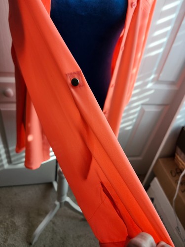 APT. 9 LONGSLEEVE SHEER BLOUSE ORANGE OR CORAL COLOR - Picture 3 of 7