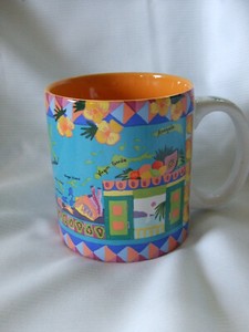  Virgin Island souvenir Caribbean Collector Series Large Mug orange interior 