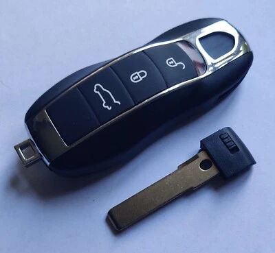 1320_KING NUOVO GUSCIO PORTACHIAVI SMART 3 PULSANTI per PORSCHE CAYENNE, CAYMAN, PANAMERA + LOGO!!!