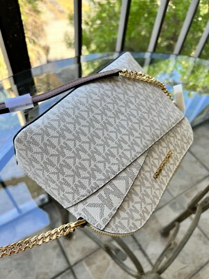 Michael Kors Small Medium Crossbody Bag Handbag Vanilla Shoulder Messenger Purse