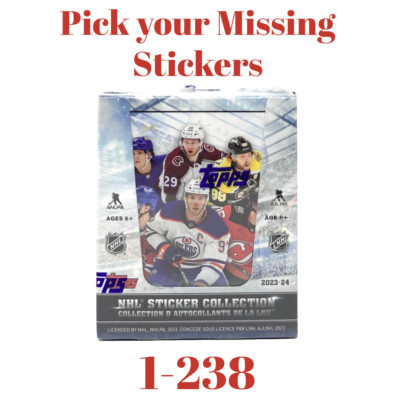 2023-24 Topps NHL Stickers 2023/24 (Pick your Missing Sticker from List #1-238)