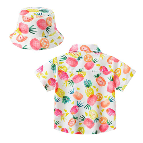Outfit bambina abiti hawaiani maniche corte set cappuccio uniformi tuta da sole - Foto 8 di 54