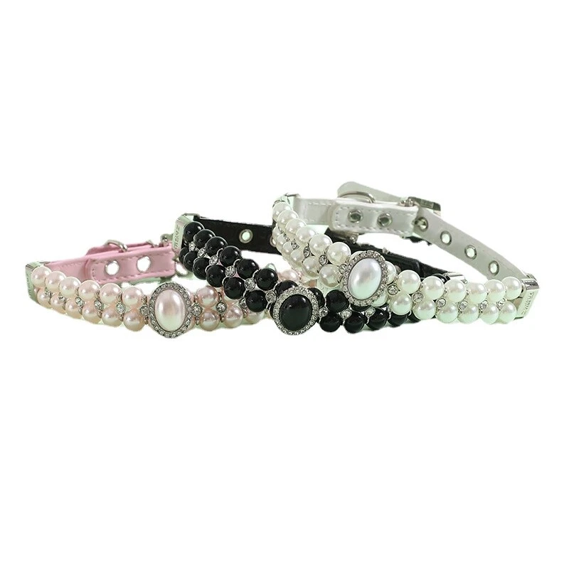 Collar de perlas artificiales Allacki para cachorro perro gato gatito Foto 2 de 4