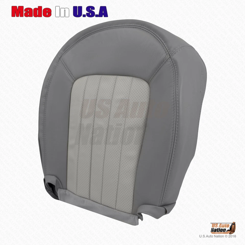 2002 2003 Mercury Mountaineer Driver & Passenger Bottom Leather Seat Cover Gray - Image 4 of 4