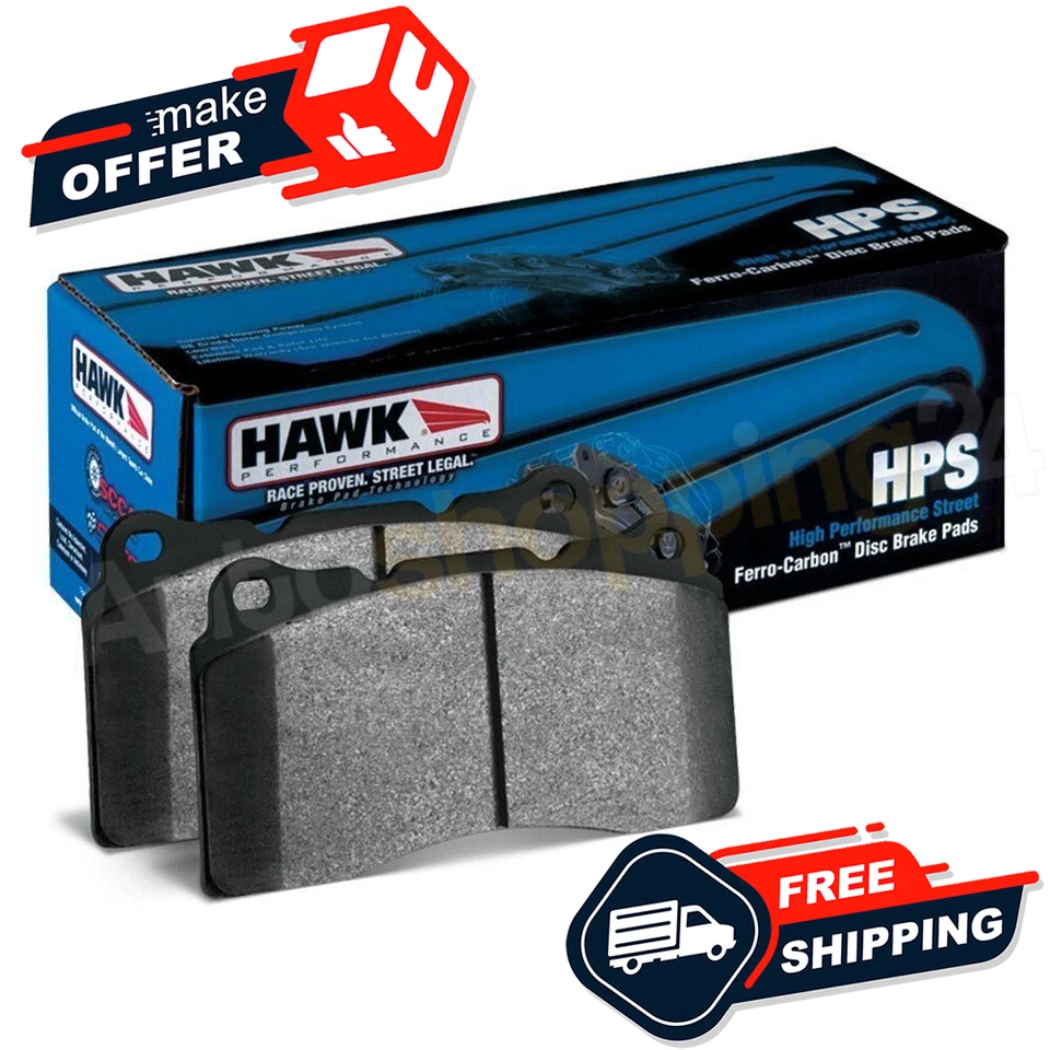 Pastillas de freno traseras Hawk High Performance Street HPS compuestas para 07-15 Mini Cooper Foto 2 de 4