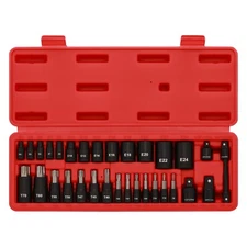32PCS Torx Bit Socket and Female External Socket Set, Star Bits, T8- T70, E4-E24