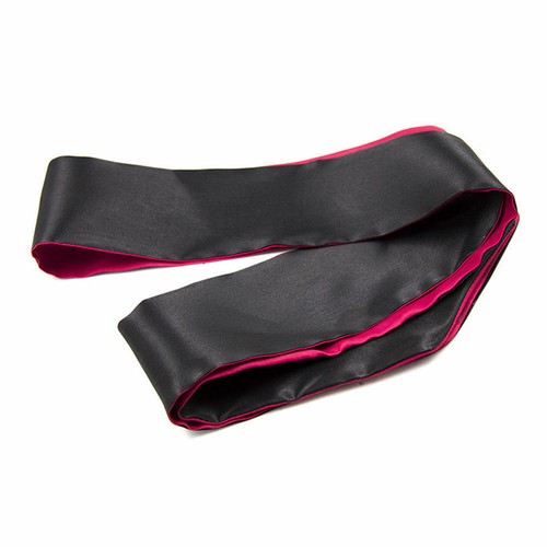 Mysterious Soft Silk Satin Eye Mask Shade Blindfold Ribbon Restraint Patch Black - Foto 3 di 6